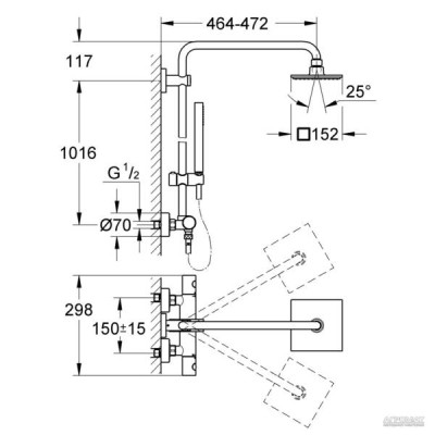 Душова система Grohe Euphoria Cube 27932000 з термостатом Душова система Grohe Euphoria Cube 27932000 з термостатом