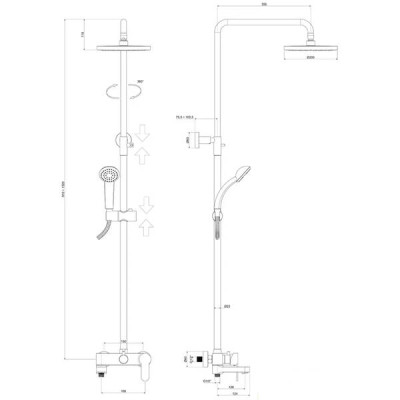 Душова система Paffoni Blu ZCOL 632 CR