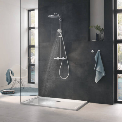 Душова система Grohe Rainshower SmartActive 26836DC0 з термостатом, суперсталь
