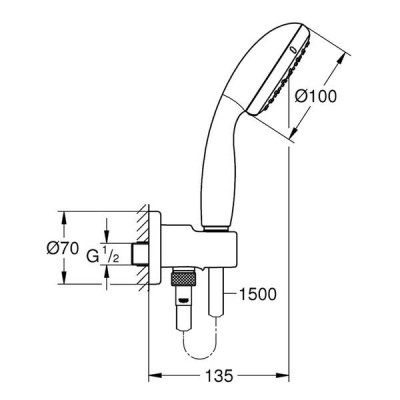Душова система прихованого монтажу Grohe Grohtherm 3472900A з термостатом