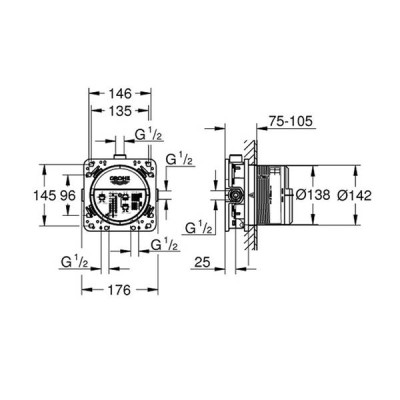 Душова система прихованого монтажу Grohe Grohtherm 3472900A з термостатом