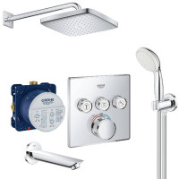 Душова система прихованого монтажу Grohe Grohtherm SmartControl UA26415SC2 з термостатом та виливом