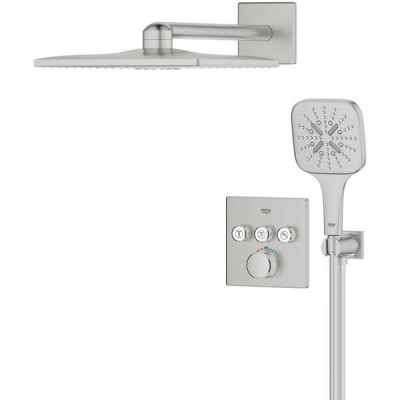 Душова система прихованого монтажу Grohe Grohtherm SmartControl 34864DC0 з термостатом на 3 виходи, суперсталь Душова система прихованого монтажу Grohe Grohtherm SmartControl 34864DC0 з термостатом на 3 виходи, суперсталь