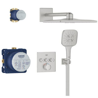 Душова система прихованого монтажу Grohe Grohtherm SmartControl 34864DC0 з термостатом на 3 виходи, суперсталь Душова система прихованого монтажу Grohe Grohtherm SmartControl 34864DC0 з термостатом на 3 виходи, суперсталь