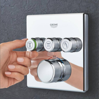 Душова система прихованого монтажу з термостатом Grohe Grohtherm SmartControl UA26415SC6 на 3 споживачі Душова система прихованого монтажу з термостатом Grohe Grohtherm SmartControl UA26415SC6 на 3 споживачі