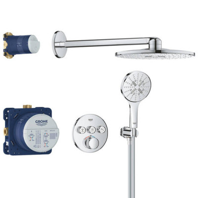 Душова система прихованого монтажу на 3 виходи з термостатом Grohe Grohtherm SmartControl 34863000
