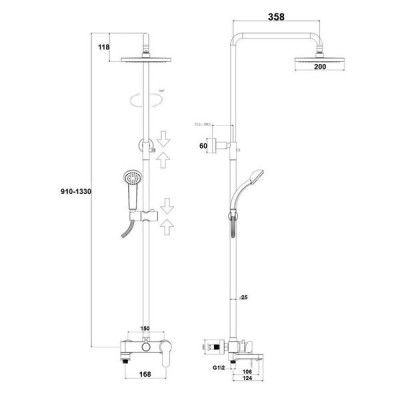 Душова система Paffoni Blu ZCOL632CR хром