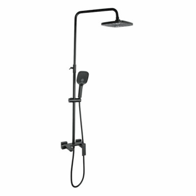 Душова система універсальна Qtap Gemini на три споживача (з виливом) QTGEM111BLM45686 Black Matt