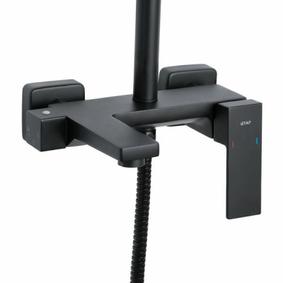 Душова система універсальна Qtap Gemini на три споживача (з виливом) QTGEM111BLM45686 Black Matt Душова система універсальна Qtap Gemini на три споживача (з виливом) QTGEM111BLM45686 Black Matt