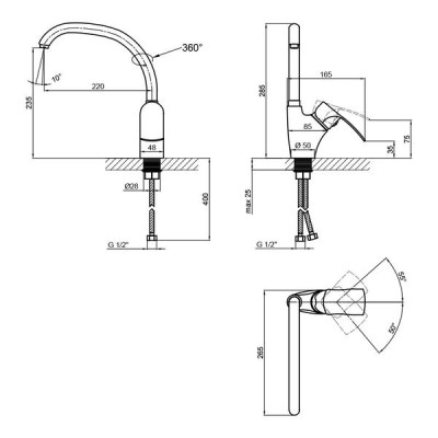Змішувач для кухні Lidz Anny 007F (k40) LDANN007FCRM35122 Chrome Змішувач для кухні Lidz Anny 007F (k40) LDANN007FCRM35122 Chrome