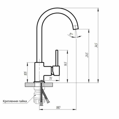 Змішувач для кухні Lidz Aria 015F (k35) LDARI015FNKS21689 Nickel Змішувач для кухні Lidz Aria 015F (k35) LDARI015FNKS21689 Nickel
