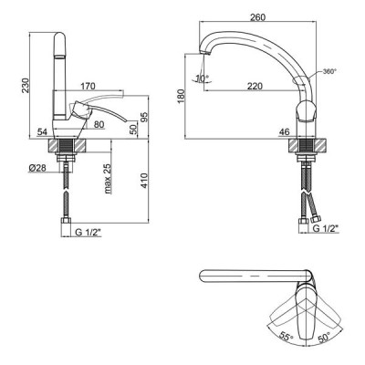 Змішувач для кухні Lidz Anny 008F (k40) LDANN008FCRM35123 Chrome Змішувач для кухні Lidz Anny 008F (k40) LDANN008FCRM35123 Chrome