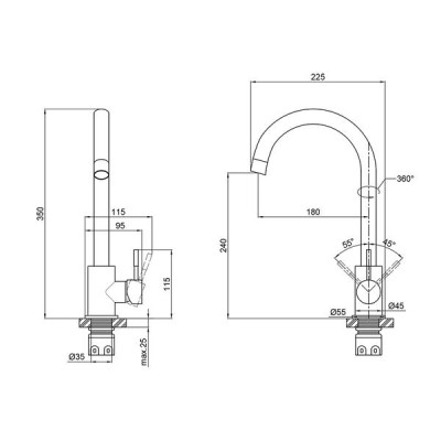 Смеситель для кухни Brinex 20N 007F Смеситель для кухни Brinex 20N 007F