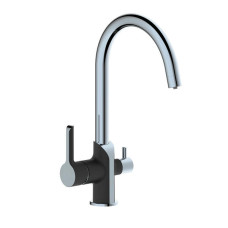 Смеситель для кухни Qtap Grand с подключением для питьевой воды QTGRA362CRB45669 Chrome/Black