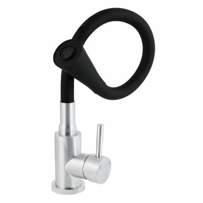 Змішувач для кухні Lidz Aria 015F31 з гнучким виливом (k35) LDARI015F31BNK31872 Black / Nickel Змішувач для кухні Lidz Aria 015F31 з гнучким виливом (k35) LDARI015F31BNK31872 Black / Nickel