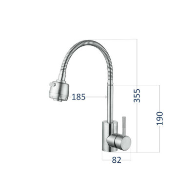 Змішувач для кухні Lidz Aria 015F41 з гнучким виливом (k35) LDARI015F41NKS45306 Nickel Змішувач для кухні Lidz Aria 015F41 з гнучким виливом (k35) LDARI015F41NKS45306 Nickel