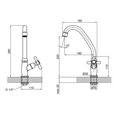 Монокран для кухні Lidz Dominox 269F LDDOM269FCRM35533 Chrome
