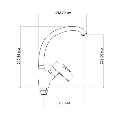 Змішувач для кухні Lidz Tani 007F (k40) LDTAN007FCRM44970 Chrome