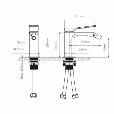 Змішувач для біде Qtap Slavonice QTSLA255GMB45923 Gunmetal Black PVD Змішувач для біде Qtap Slavonice QTSLA255GMB45923 Gunmetal Black PVD