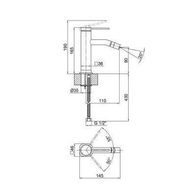 Змішувач для биде Qtap Robin QTROB2060102B Black Matt Змішувач для биде Qtap Robin QTROB2060102B Black Matt