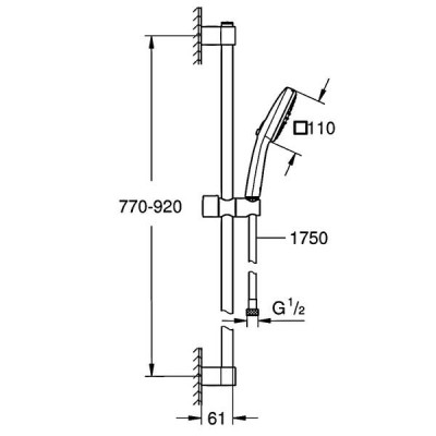 Душовий набір Grohe Tempesta Cube 26908003 2 режими струменю Душовий набір Grohe Tempesta Cube 26908003 2 режими струменю