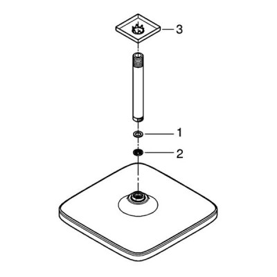 Верхній душ Grohe Tempesta 250 Cube 26688000 з кронштейном Верхній душ Grohe Tempesta 250 Cube 26688000 з кронштейном