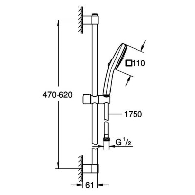 Душовий набір Grohe Tempesta Cube 110 26748003 хром Душовий набір Grohe Tempesta Cube 110 26748003 хром