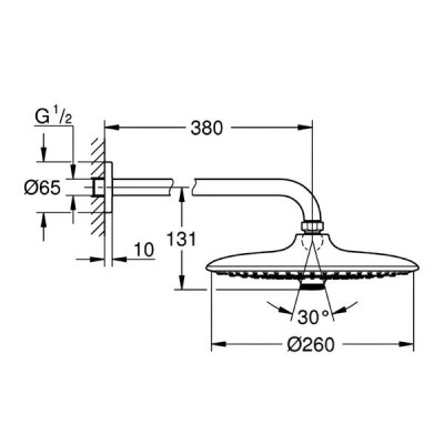 Верхній душ Grohe Euphoria 260 26459000 хром