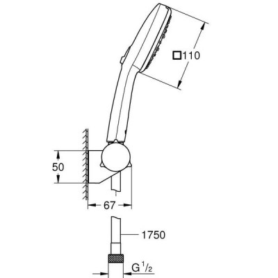 Душовий набір Grohe Tempesta Cube 2758400 3 режими струменю