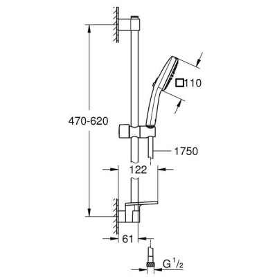 Душовий набір Grohe Tempesta Cube 110 26907003 2 режими струменю Душовий набір Grohe Tempesta Cube 110 26907003 2 режими струменю