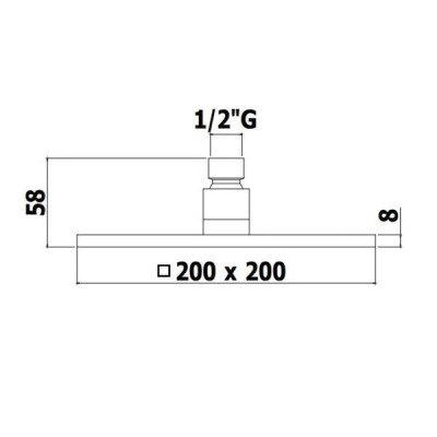 Верхній душ Paffoni Syncro ZSOF 075 NO 20x20 см