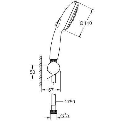 Душовий набір Grohe Tempesta 27601003 2 режими струменю Душовий набір Grohe Tempesta 27601003 2 режими струменю