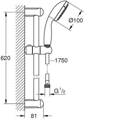 Душовий набір Grohe New Tempesta Classic 100 27598001 Душовий набір Grohe New Tempesta Classic 100 27598001