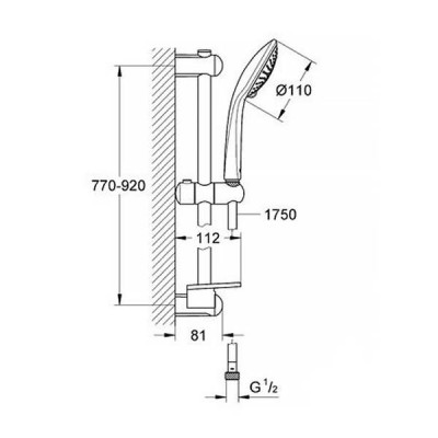 Душовий набір Grohe Euphoria 110 Champagne 27227001 Душовий набір Grohe Euphoria 110 Champagne 27227001