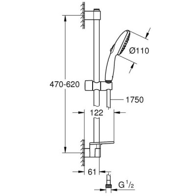 Душовий набір Grohe Tempesta 110 26917003 3 режими струменю, хром Душовий набір Grohe Tempesta 110 26917003 3 режими струменю, хром