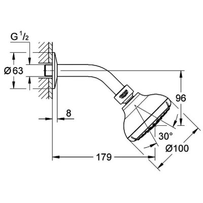 Верхній душ Grohe New Tempesta 27870001 хром