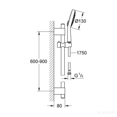 Душовий набір Grohe Power&Soul 27734000 Душовий набір Grohe Power&Soul 27734000