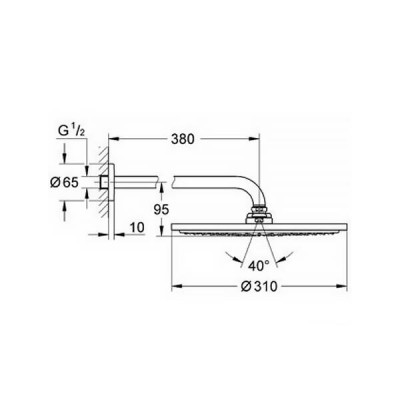Верхній душ Grohe Rainshower Cosmopolitan 26056 Верхній душ Grohe Rainshower Cosmopolitan 26056