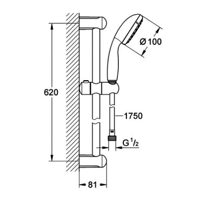 Душовий набір Grohe Vitalio Go 100 26196000 хром Душовий набір Grohe Vitalio Go 100 26196000 хром