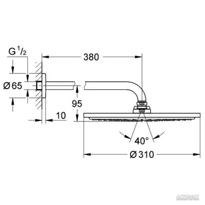 Верхній душ Grohe Rainshower Cosmopolitan 26066000