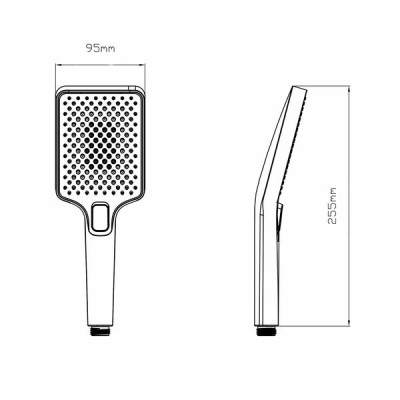 Лійка для ручного душу Qtap Rucni 140x95 мм прямокутна QTRUC125CRM45958 Chrome Лійка для ручного душу Qtap Rucni 140x95 мм прямокутна QTRUC125CRM45958 Chrome