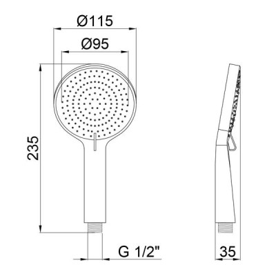 Лійка для ручного душу Qtap Rucni 115 мм округла QTRUCA116O3PCW Chrome Лійка для ручного душу Qtap Rucni 115 мм округла QTRUCA116O3PCW Chrome