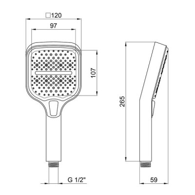 Лійка для ручного душу Qtap Rucni 260x120 мм округла QTRUC125BLM45782 Black Matt Лійка для ручного душу Qtap Rucni 260x120 мм округла QTRUC125BLM45782 Black Matt