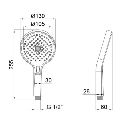 Лейка для ручного душа Qtap Rucni 130 мм округлая QTRUCA133O3KCW Chrome Лейка для ручного душа Qtap Rucni 130 мм округлая QTRUCA133O3KCW Chrome