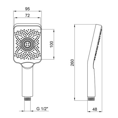 Qtap Rucni Лейка для ручного душа 145x90 мм прямоугольная QTRUCA145S1GRP Graphite Qtap Rucni Лейка для ручного душа 145x90 мм прямоугольная QTRUCA145S1GRP Graphite