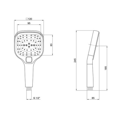 Лейка для ручного душа Qtap Rucni 120х120 мм прямоугольная QTHLA120N3KCW Chrome/White Лейка для ручного душа Qtap Rucni 120х120 мм прямоугольная QTHLA120N3KCW Chrome/White
