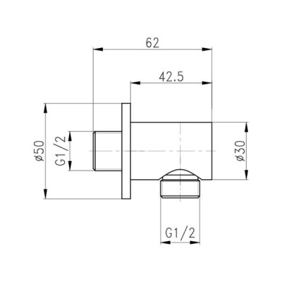 Подключение для шланга Qtap Spojeni округлое QTCRMB030 Chrome Подключение для шланга Qtap Spojeni округлое QTCRMB030 Chrome
