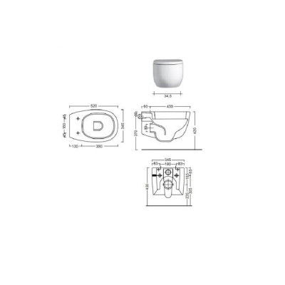 Унітаз підвісний NIC Design Milk 003 482 013 безобідковий