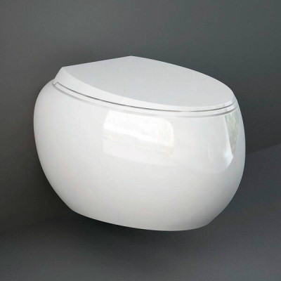 Унітаз підвісний RAK Ceramics Cloud CLOWC1446AWHA безобідковий з кришкою CLOSC3901WH Soft Close