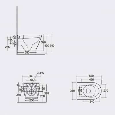 Унітаз підвісний RAK Ceramics Feeling RST23514A Rimless